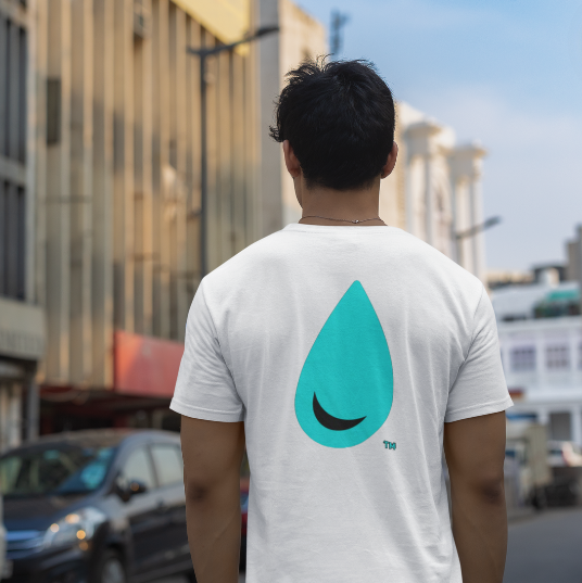 LAX DRIP Teardrop Lacrosse Shirt | White & Aqua | Shirt Collection