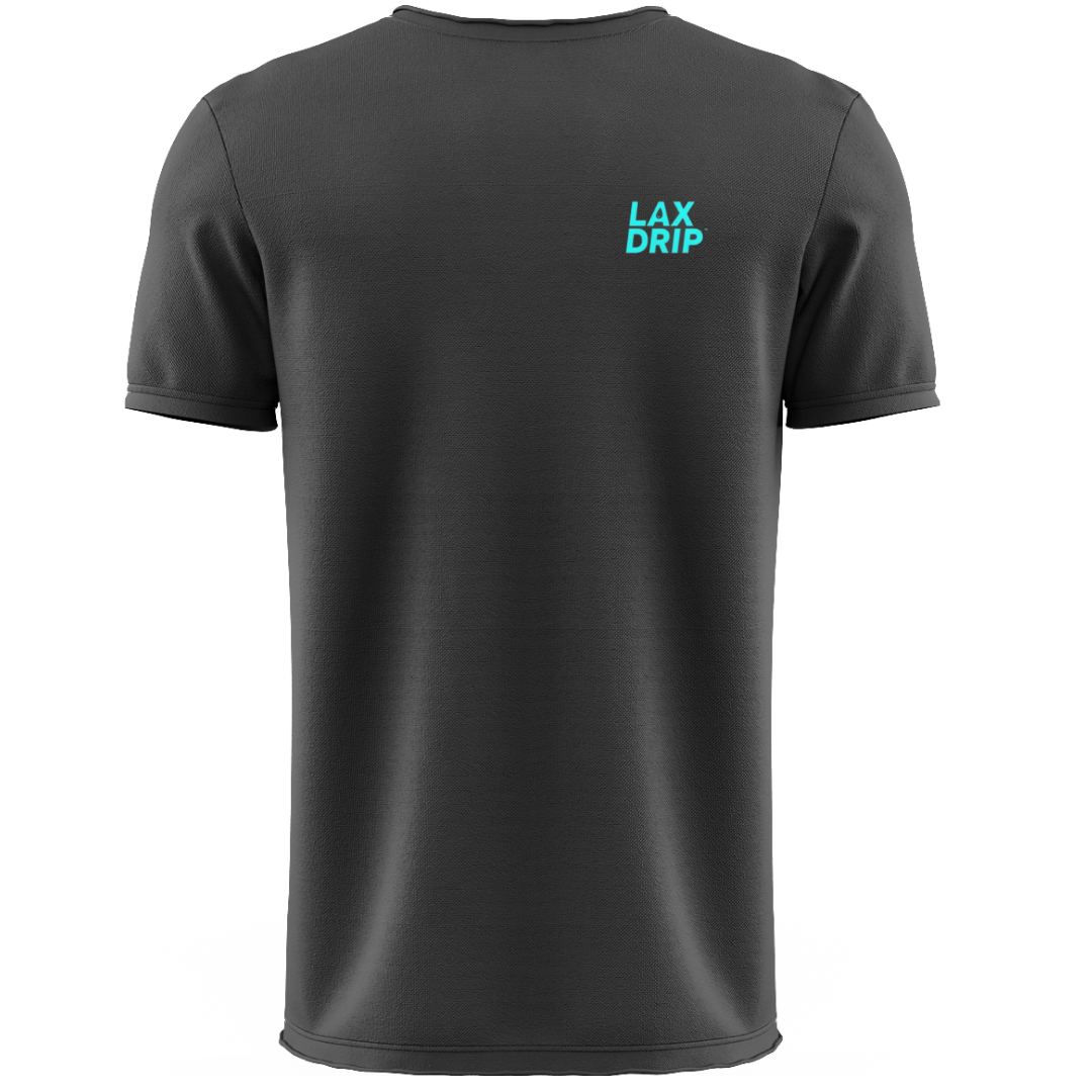 LAX DRIP Teardrop Lacrosse Shirt | Black & Aqua | Shirt Collection