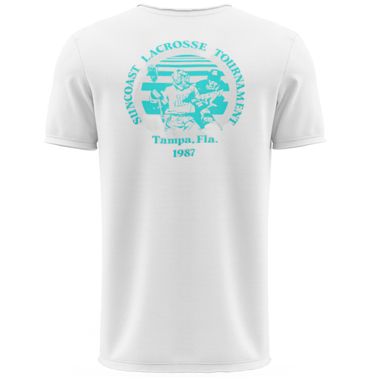 OG Lax Tourney Lacrosse Shirt | White & Aqua| Shirt Collection