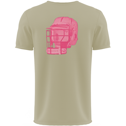 Pink Bacharach Lacrosse Helmet Oversized faded t-shirt