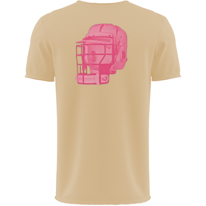 Pink Bacharach Lacrosse Helmet Oversized faded t-shirt