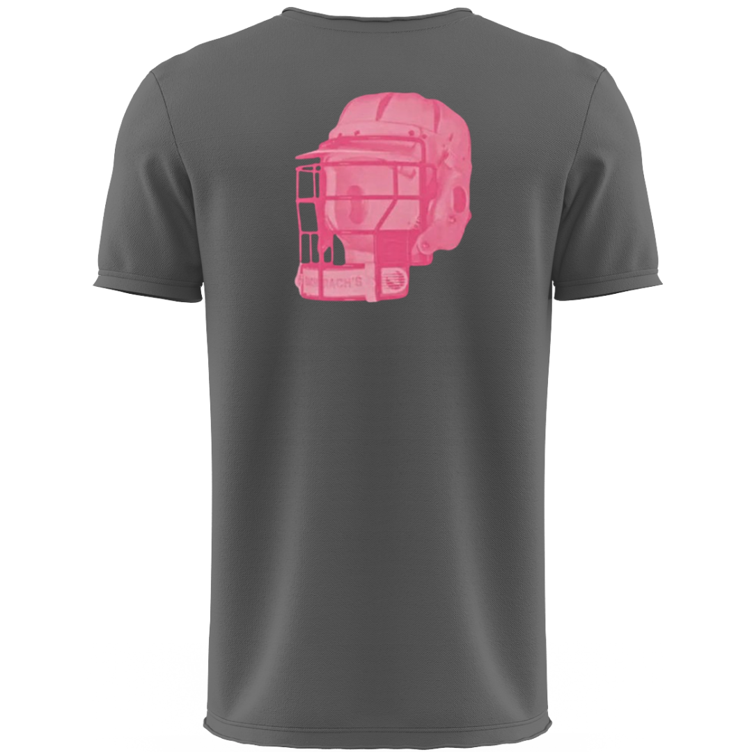 Pink Bacharach Lacrosse Helmet Oversized faded t-shirt