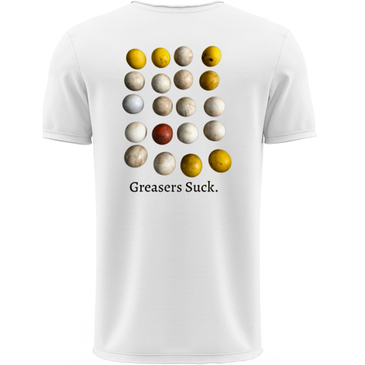 Greasers Suck” Lacrosse Shirt | White | Shirt Collection