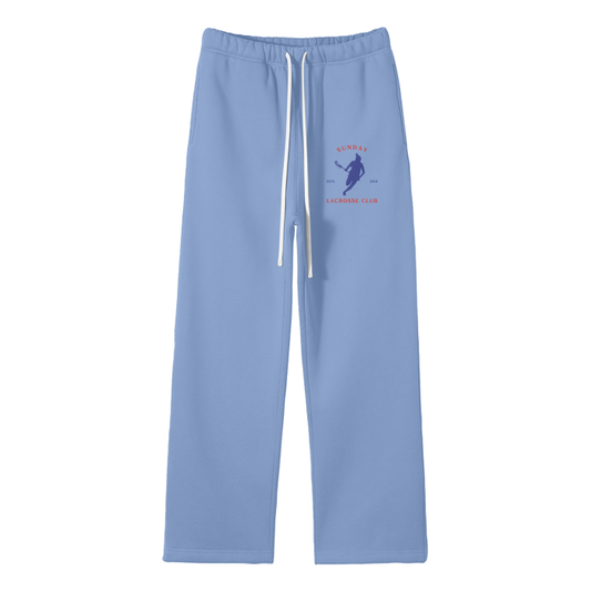 SUNDAY LACROSSE CLUB Fleece Straight Leg Pants - Light Blue