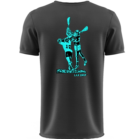 The Questionmark Lacrosse T-Shirt | Black & Aqua | Shirt Collection