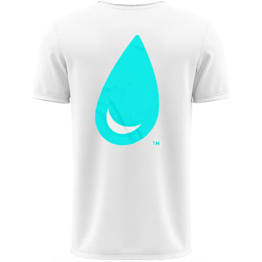 LAX DRIP Teardrop Lacrosse Shirt | White & Aqua | Shirt Collection