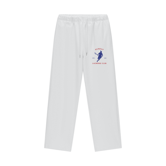 SUNDAY LACROSSE CLUB Fleece Lined Straight Leg Pants - White