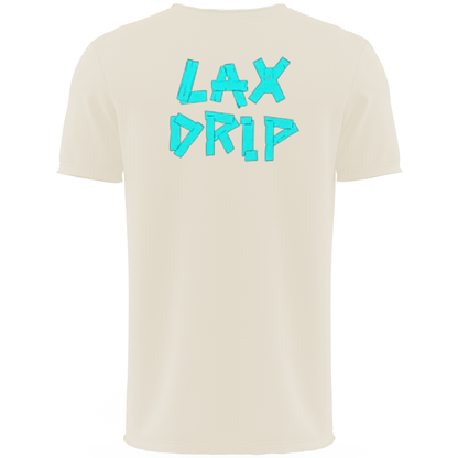 Neon Blue Lax Drip Stick Tape Oversized faded t-shirt