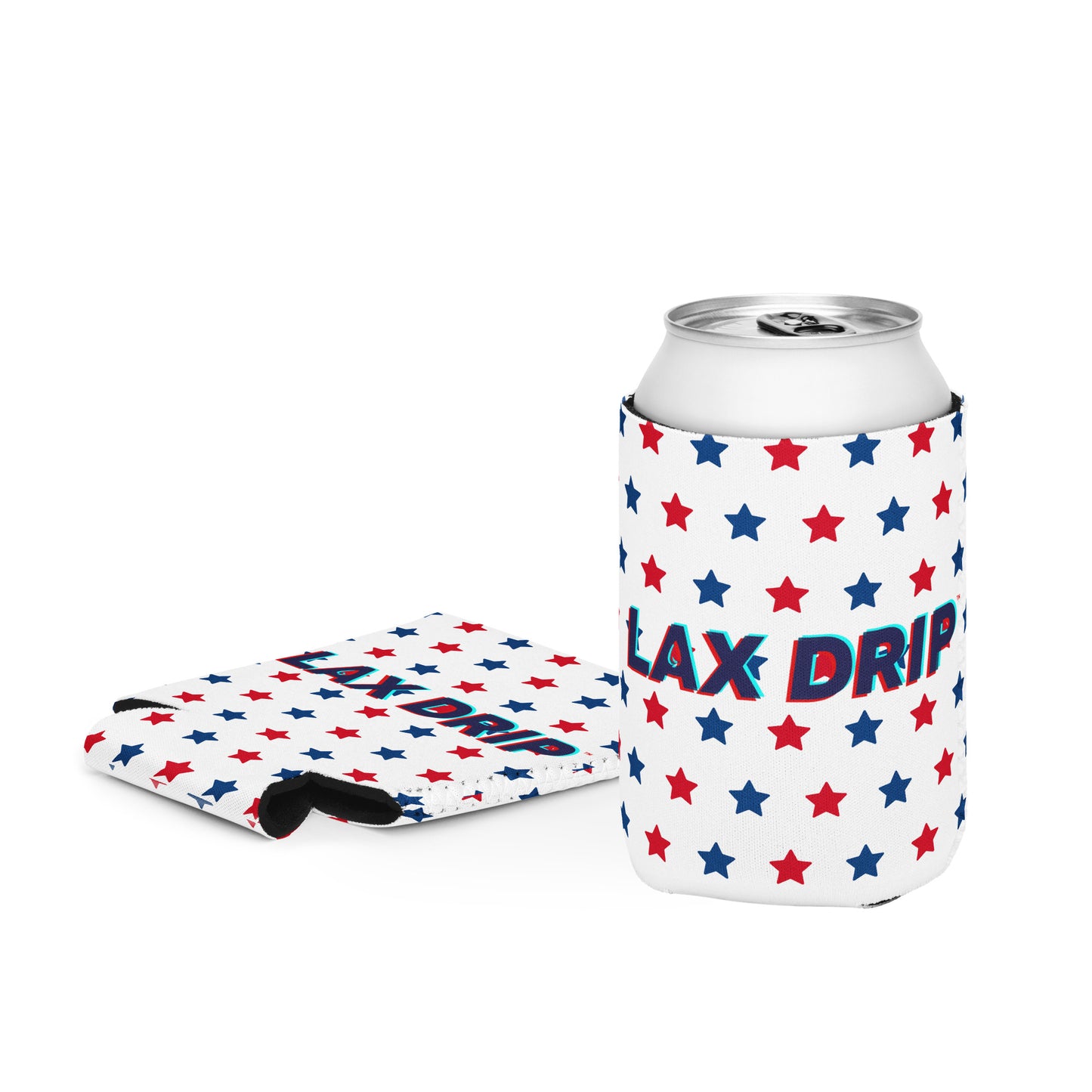 LAX DRIP Logo Coozie - USA Stars