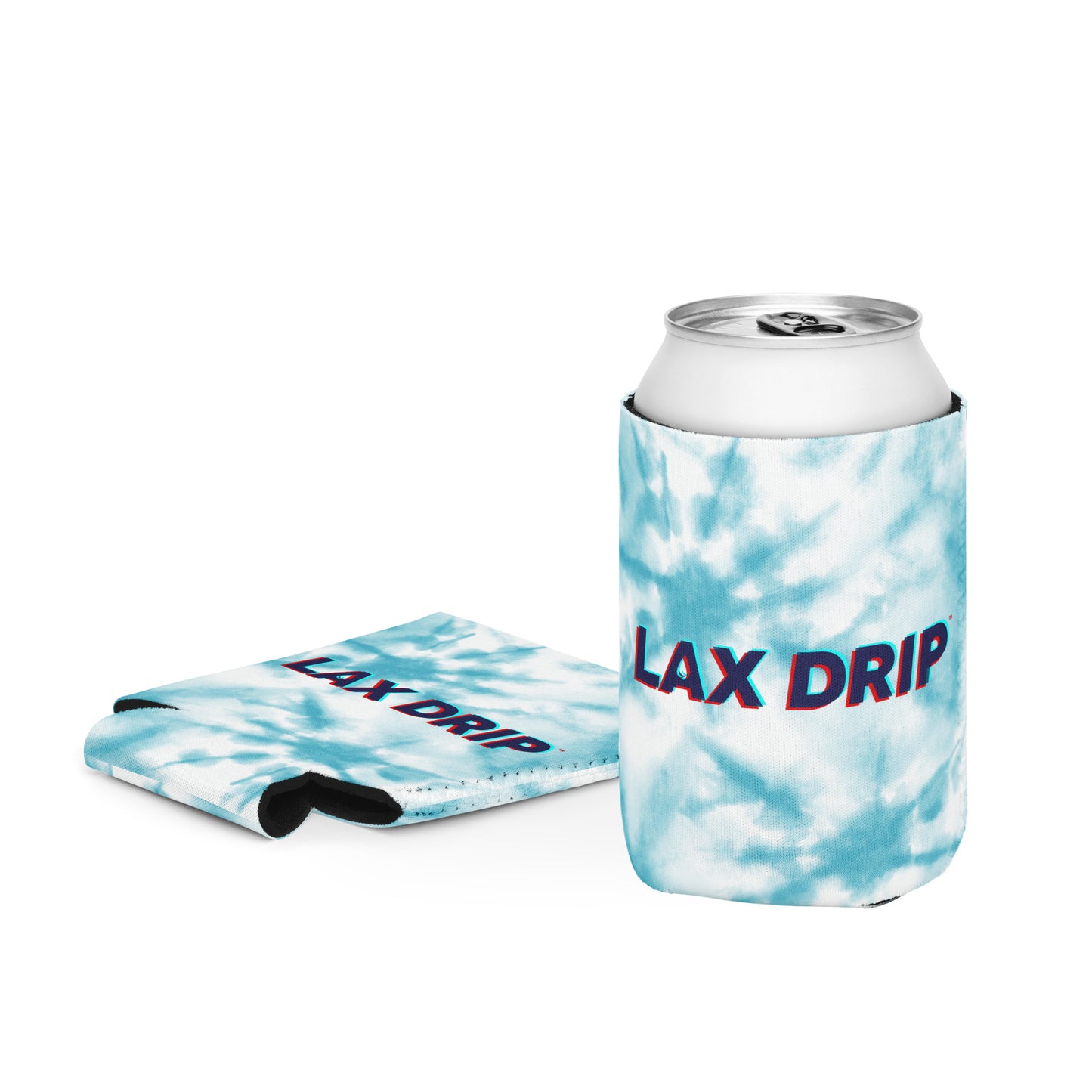 LAX DRIP Logo Coozie - Blue Tie Dye