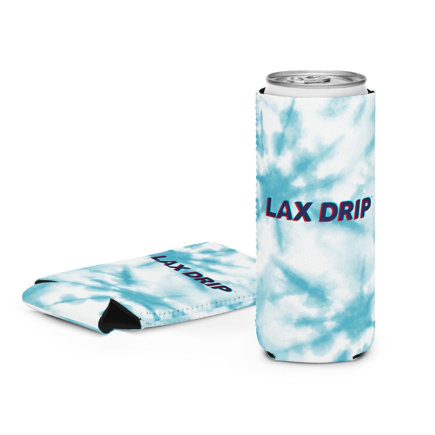 LAX DRIP Logo Coozie - Blue Tie Dye