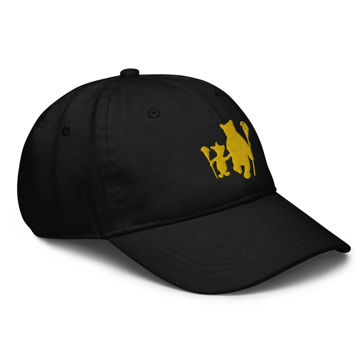 Pooh and Piglet Lacrosse Dad Hat by Champion - Black and Yellow